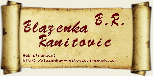 Blaženka Ranitović vizit kartica